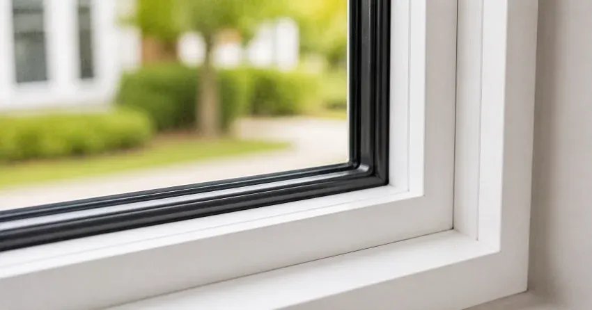 technician repairing window and door hardware in Newark, Norwich home