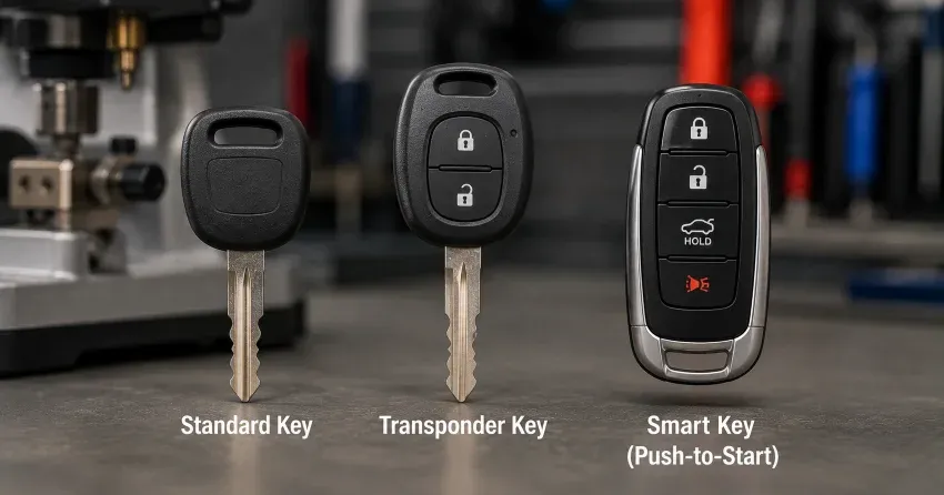 technician cutting a transponder ignition key in Muir, Norwich